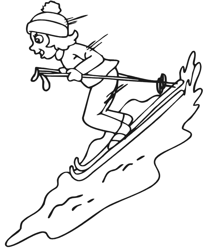 660x795 Skiing Coloring Page Girl Downhill Skier