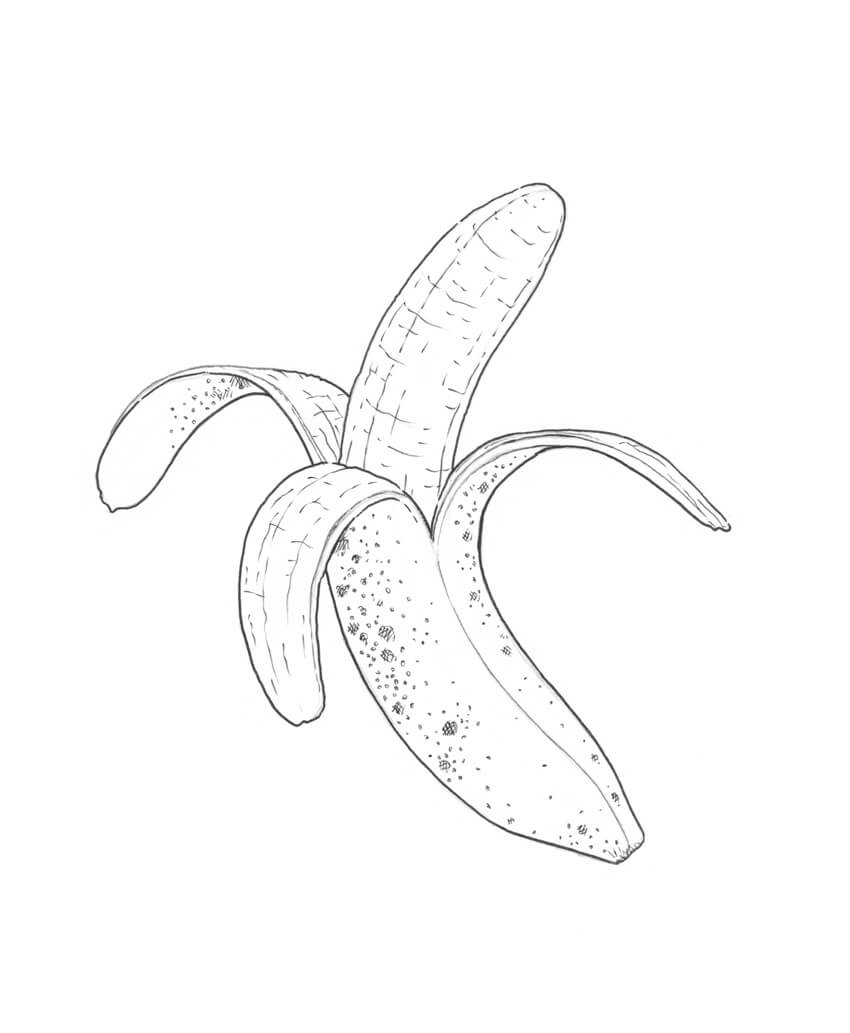 850x1033 How To Draw A Banana