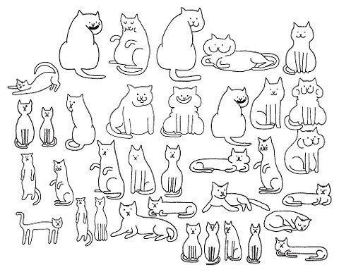 480x386 Fat Cat, Skinny Cat By Will Bryant Cats~~ Cat