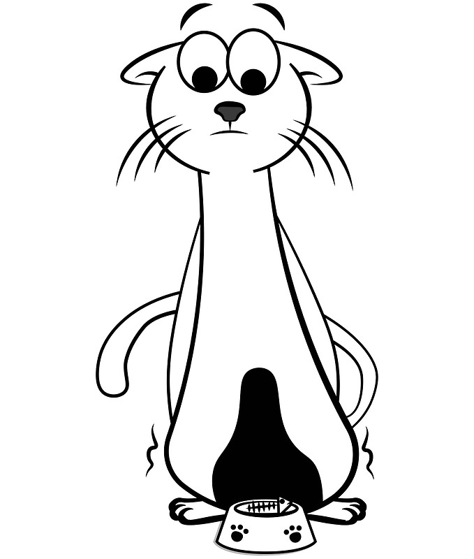 679x800 Skinny Funny Cat Eat Bones Posters By Lucian Gregory Redbubble