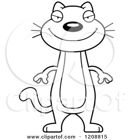 450x470 Black And White Happy Skinny Cat Posters, Art Prints By Cory
