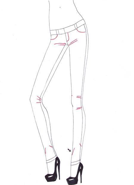 450x624 How To Draw Jeans I Draw Fashion
