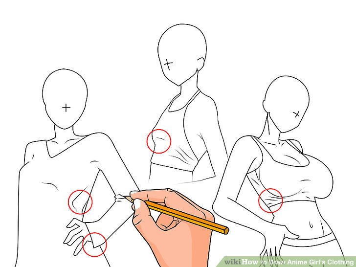 728x546 How To Draw Anime Girl's Clothing (With Pictures)