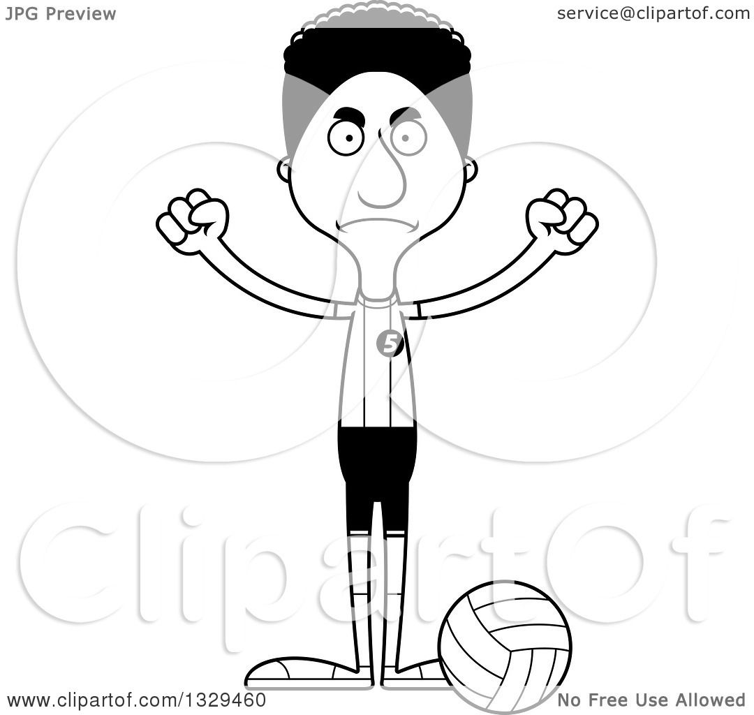 1080x1024 Lineart Clipart Of A Cartoon Black And White Angry Tall Skinny
