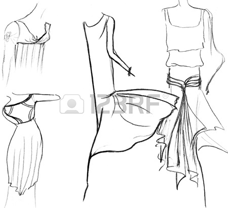 450x411 Sketch Of Fashion Model