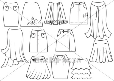 380x269 Stock Photo Skirts For Woman Fashion On White