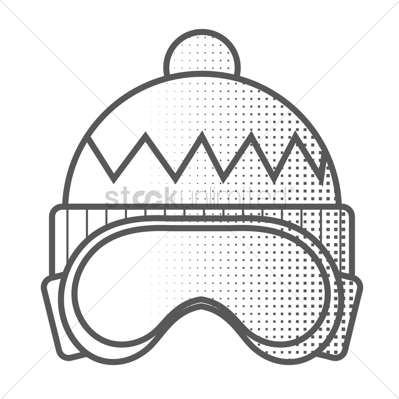 1300x1300 Winter Hat And Ski Goggles Vector Image