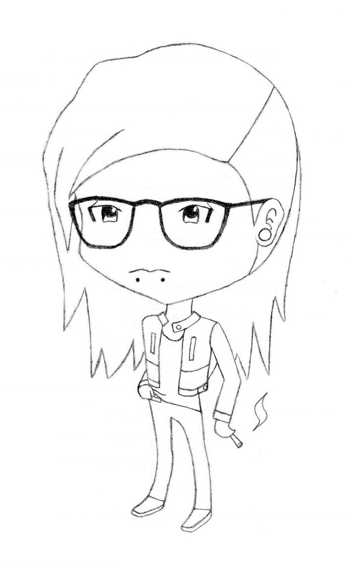 698x1144 Skrillex Coloring Page By Happytofucube