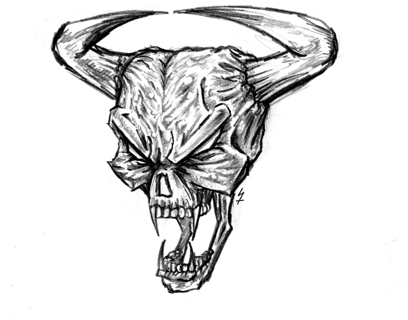 838x657 Demon Skull Drawings