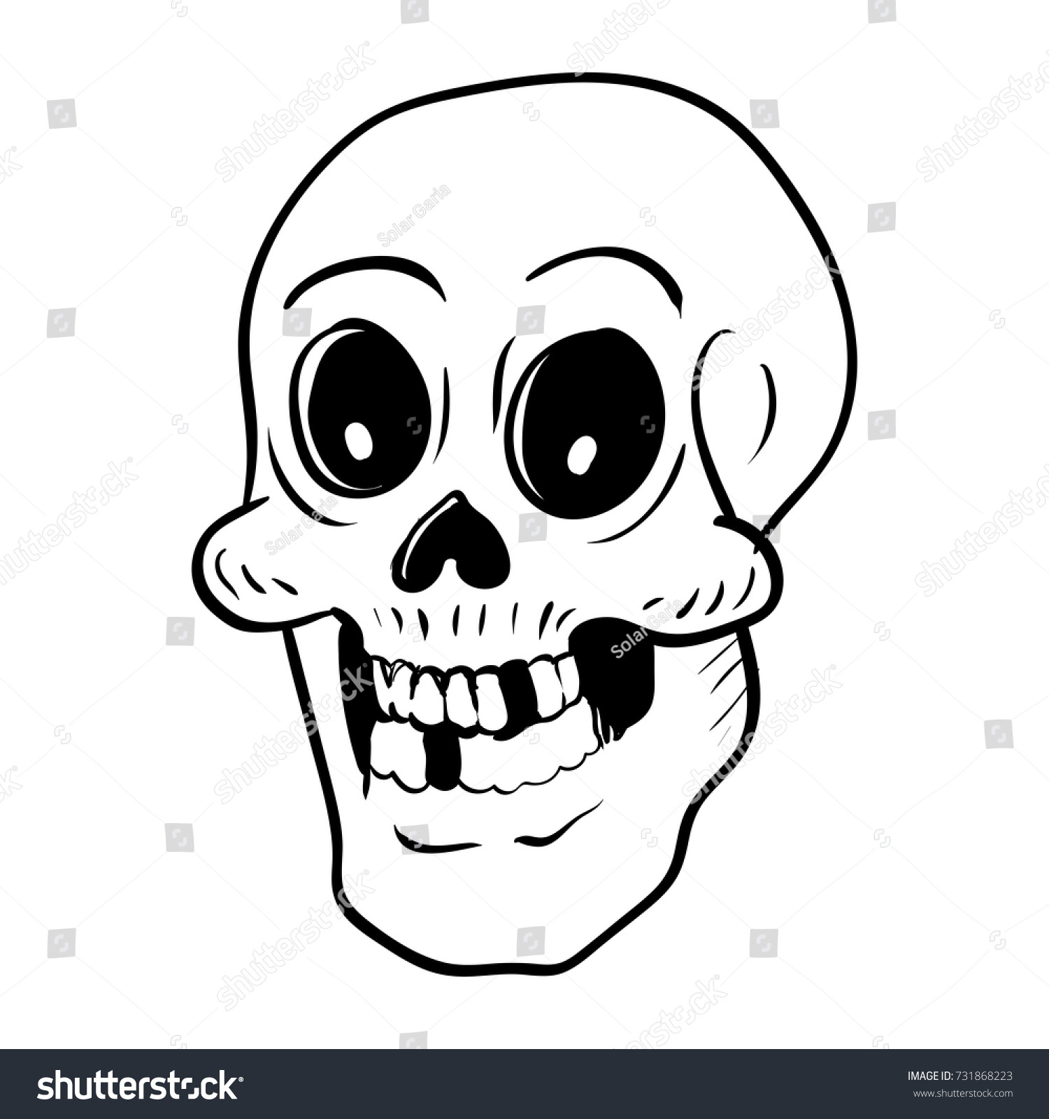 1500x1600 Cartoon Skull Drawing