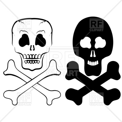 400x400 Human Skull Cross Bones Royalty Free Vector Clip Art Image
