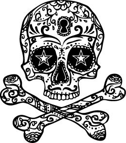 259x294 Halloween Skull Amp Cross Bones Temporary Tattoo Set
