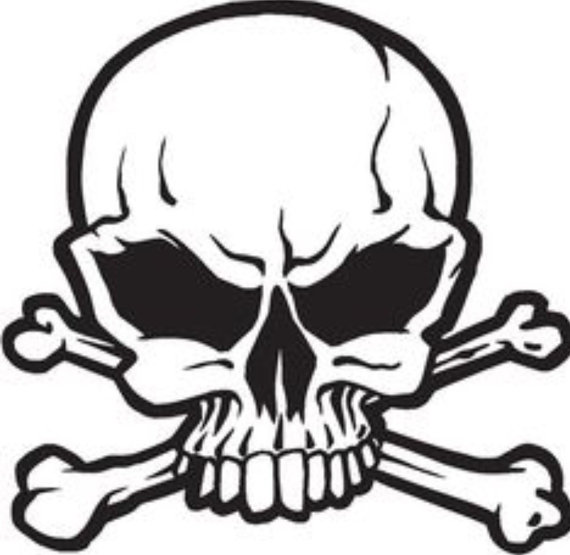 570x555 Skull And Crossbones Decal Skull Bones Vinyl Decals