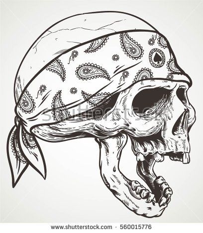 408x470 Head Skull Wear Bandana Isolated Skulls And Art