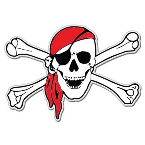 500x500 Pirate Skull Bandana Arrr Styling Car Vinyl Sticker