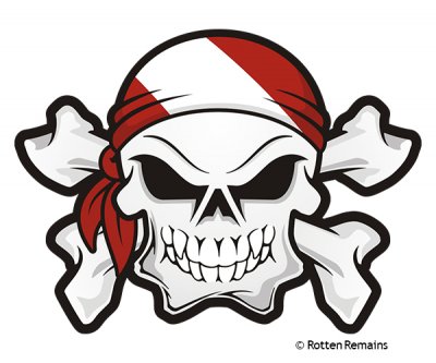 400x333 Skull Dive Flag Bandana Scuba Diving Sticker Decal Scuba Diving