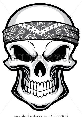 324x470 Skull Wearing Bandana