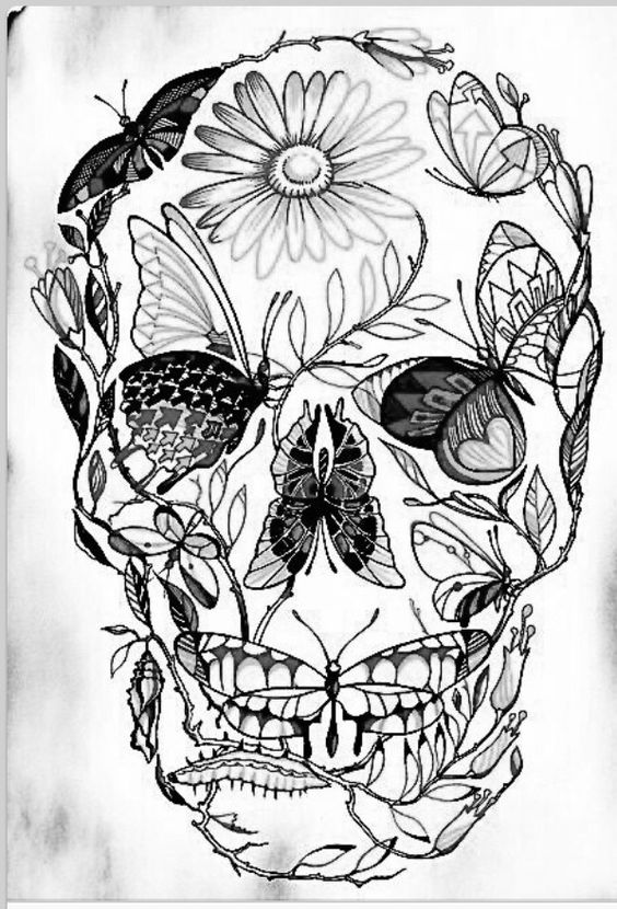 564x830 Sugar Skull Butterfly Dont Like The Style But I Like The Concept