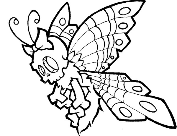 600x460 Girlie Skull Butterfly By N8davis