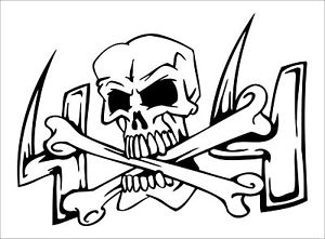 300x221 4x4 Skull Crossbones Sticker Offroad Mud Atv Decal Vinyl Truck