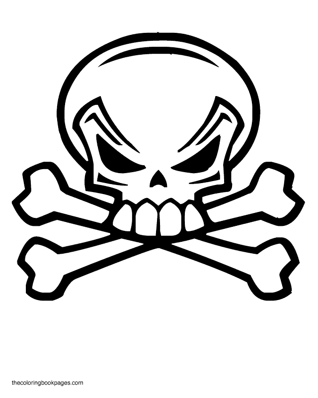 640x800 Skull Crossbones Coloring Pages