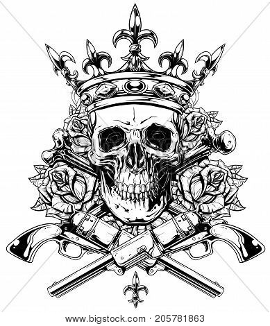 389x470 Skull And Crown Images, Illustrations, Vectors