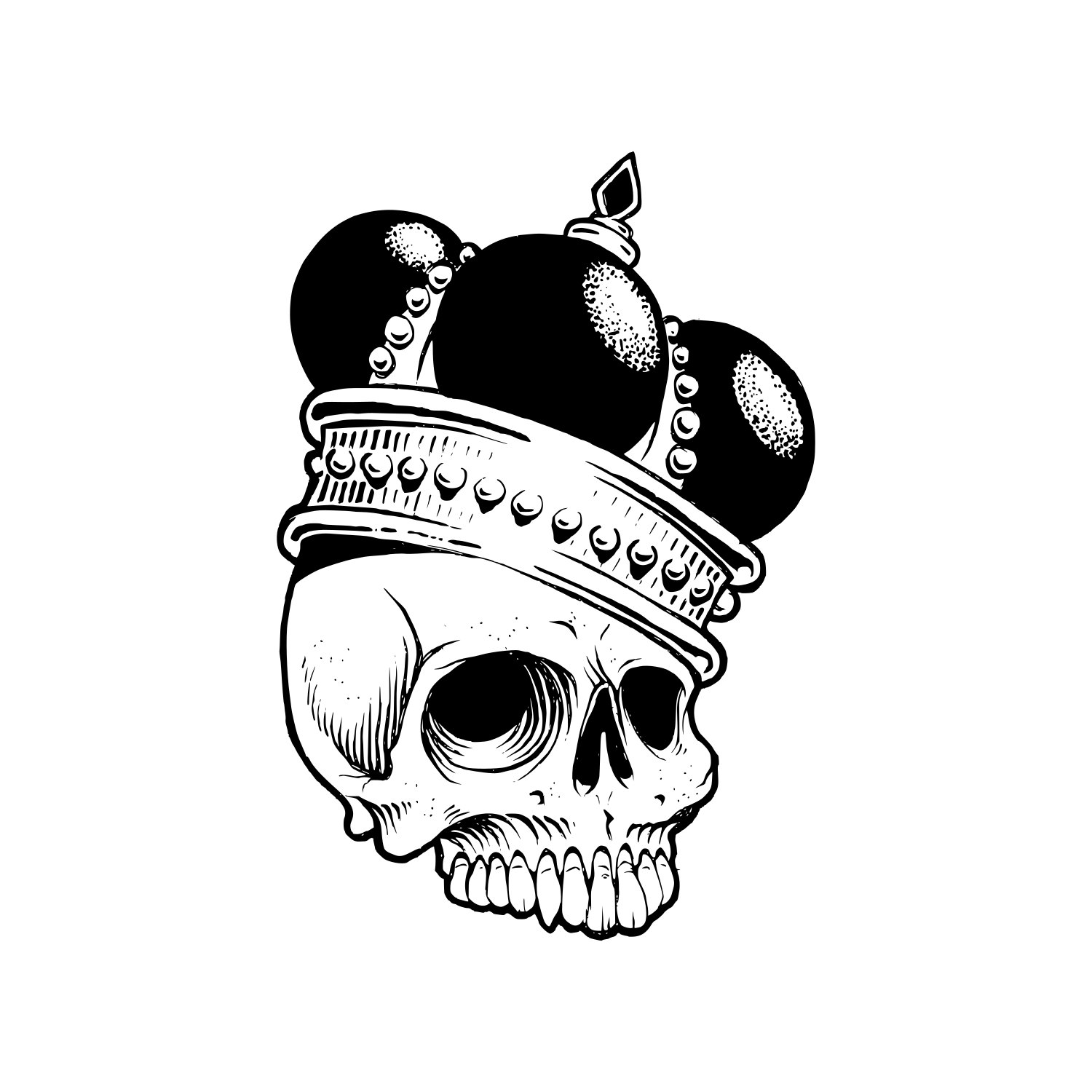 1500x1500 Skull Svg Crown Death King Vinyl Cut Files For Cricut Silhouette