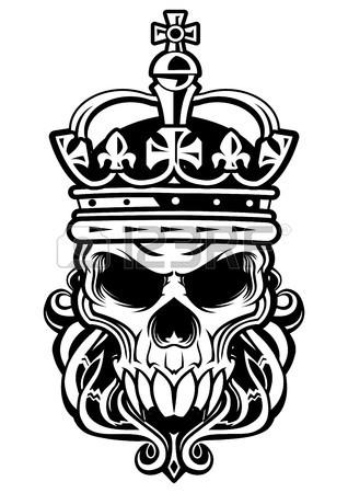318x450 Skull With Beard Wearing A Royal Crown Royalty Free Cliparts