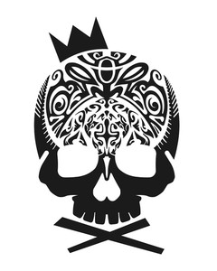 240x300 Black Skull With Crown Vector Royalty Free Stock Image