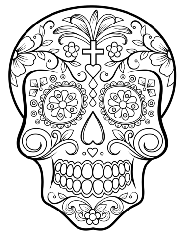 367x480 Sugar Skull Coloring Page Free Printable Coloring Pages