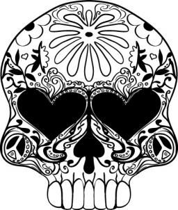 256x302 How To Draw A Sugar Skull Design Step 7 Coloring Books