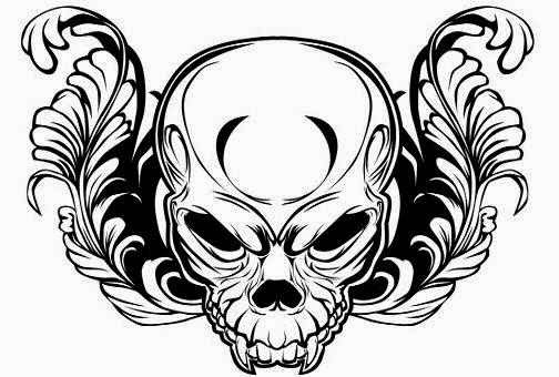 504x340 Black And White Skull Tattoo Designs Melting Skull Tattoo