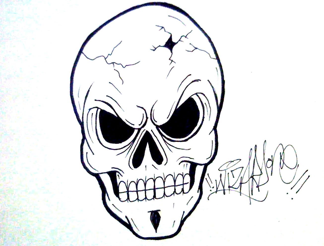 1306x994 How To Draw A Skull