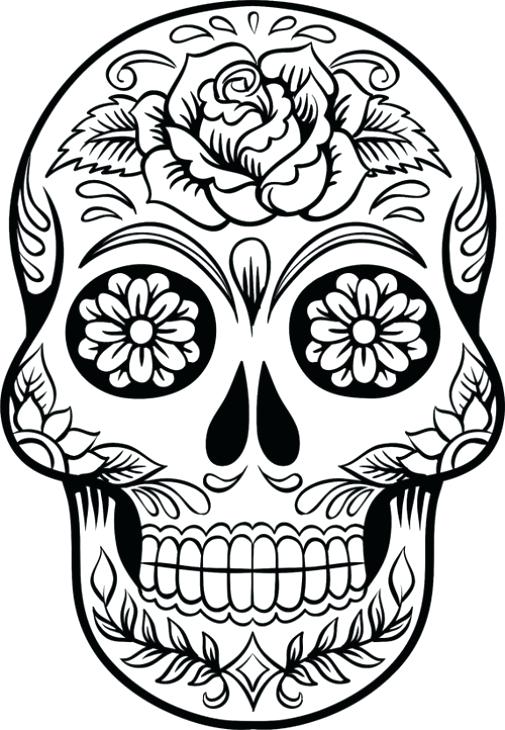 505x730 Skull Coloring Book Sugar Skull Drawing Pages Sketch Coloring Page