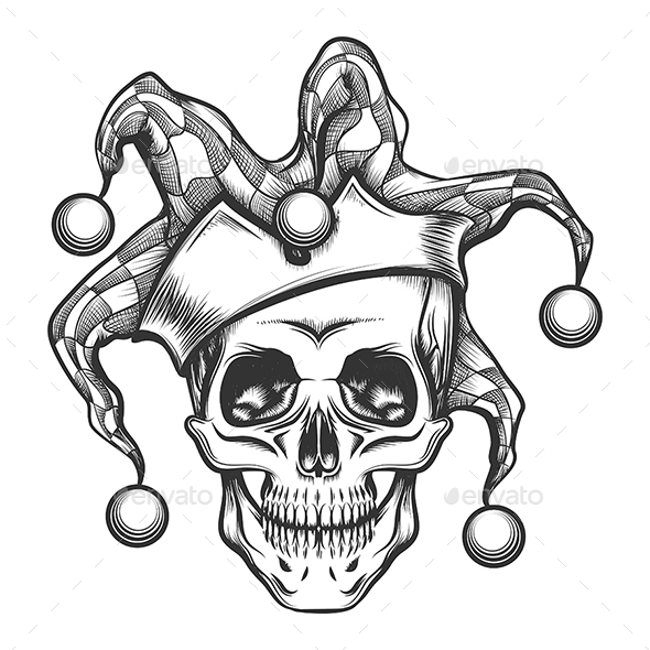 590x590 The Skull In Joker Cap By Olena1983 Graphicriver