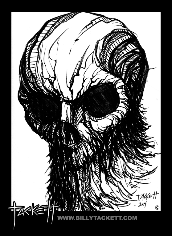 558x767 Bearded Skull By Billytackett