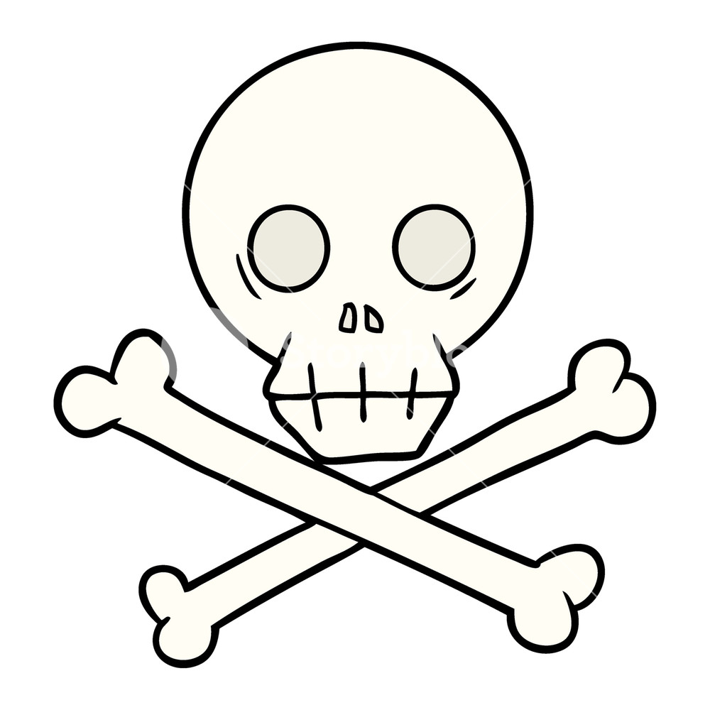1000x1000 Cartoon Skull And Crossbones Royalty Free Stock Image