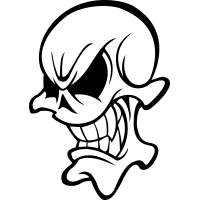 200x200 Cartoon Skull 1 Cartoon Style Skull Vinyl Decal [] Grfx