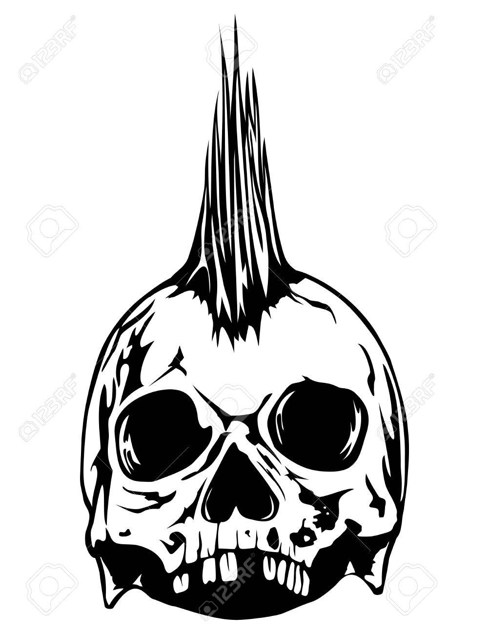 1002x1300 Abstract Vector Illustration Grunge Skull Punk For Tattoo