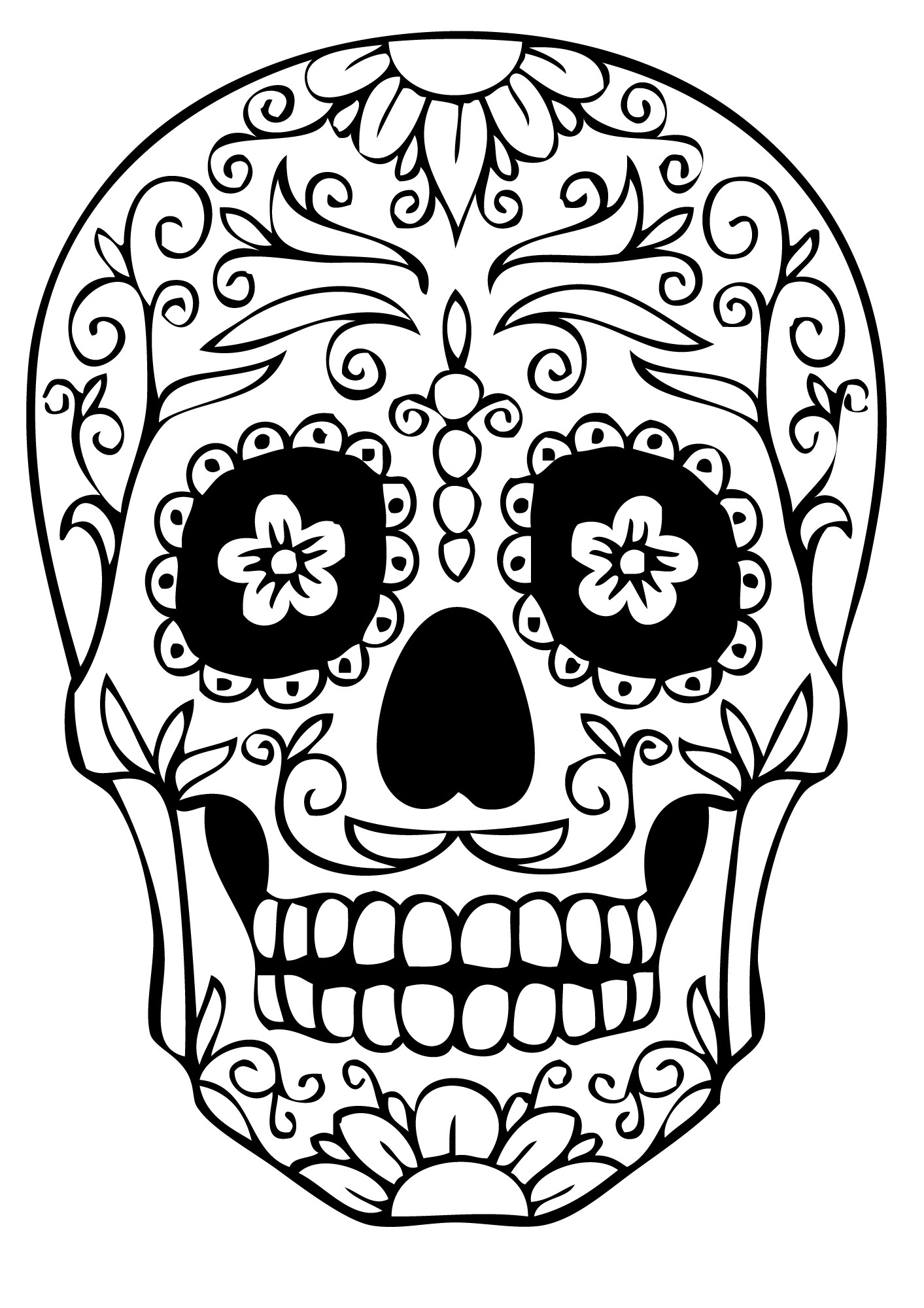 1413x2000 Blank Sugar Skull Template With Marvelous Design Sugar Skull