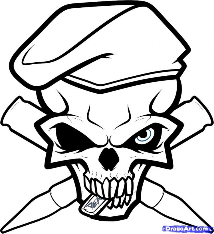 750x822 Coloring How To Draw A Skull Beginner With How To Draw Cool