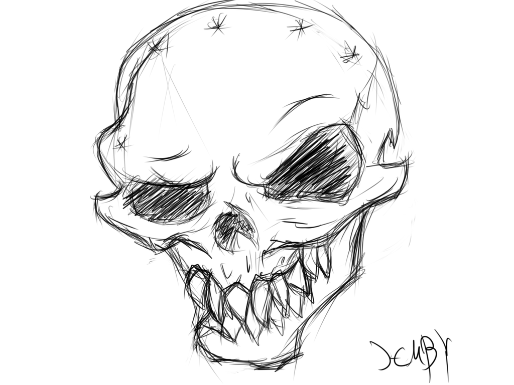 1024x768 Ffdp Skull Sketch By Heavymetalbronyyeah