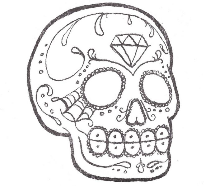 678x600 How To Draw Candy Skulls Kids Coloring