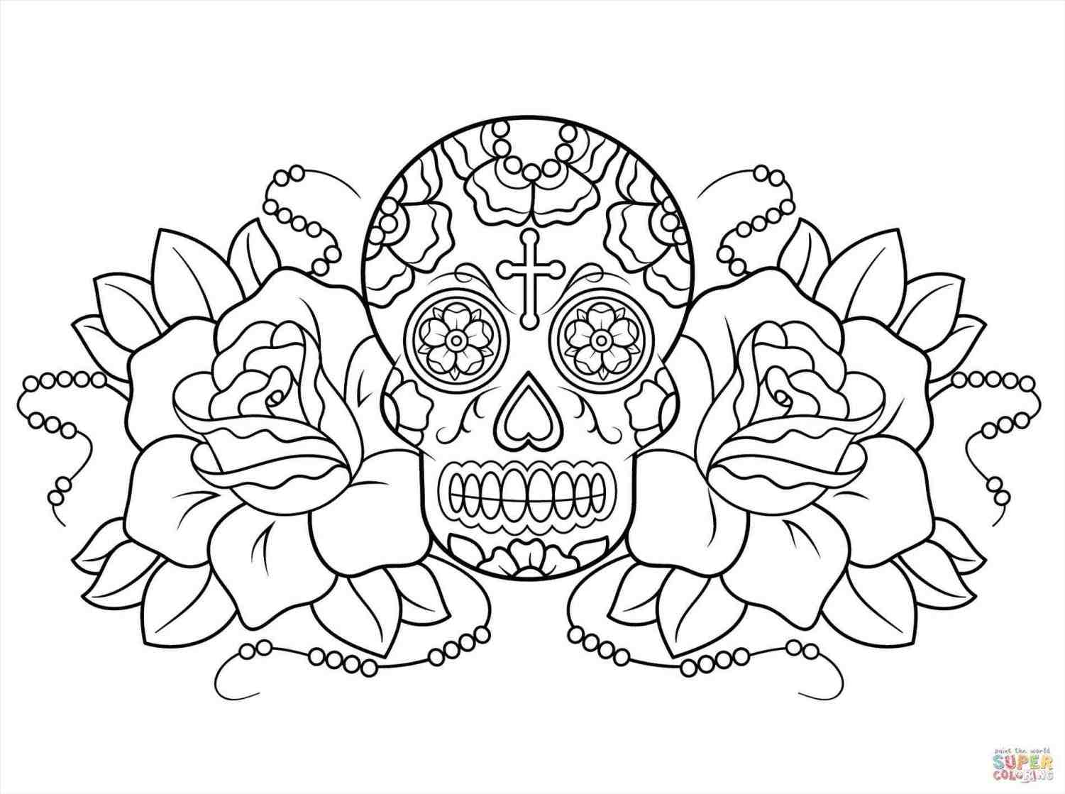1501x1119 Skull Rose Drawing Outline