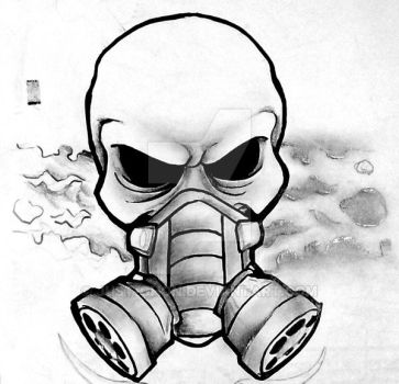 363x350 Pictures Drawing Of Skulls In Gas Masks,