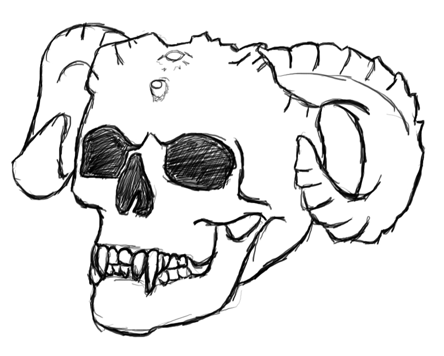872x698 Drawing Demon Skull By Baemo