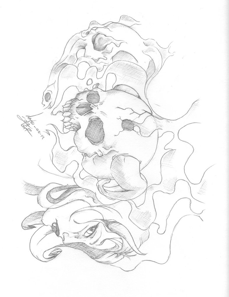 785x1018 Skull Drawing By Graviel88