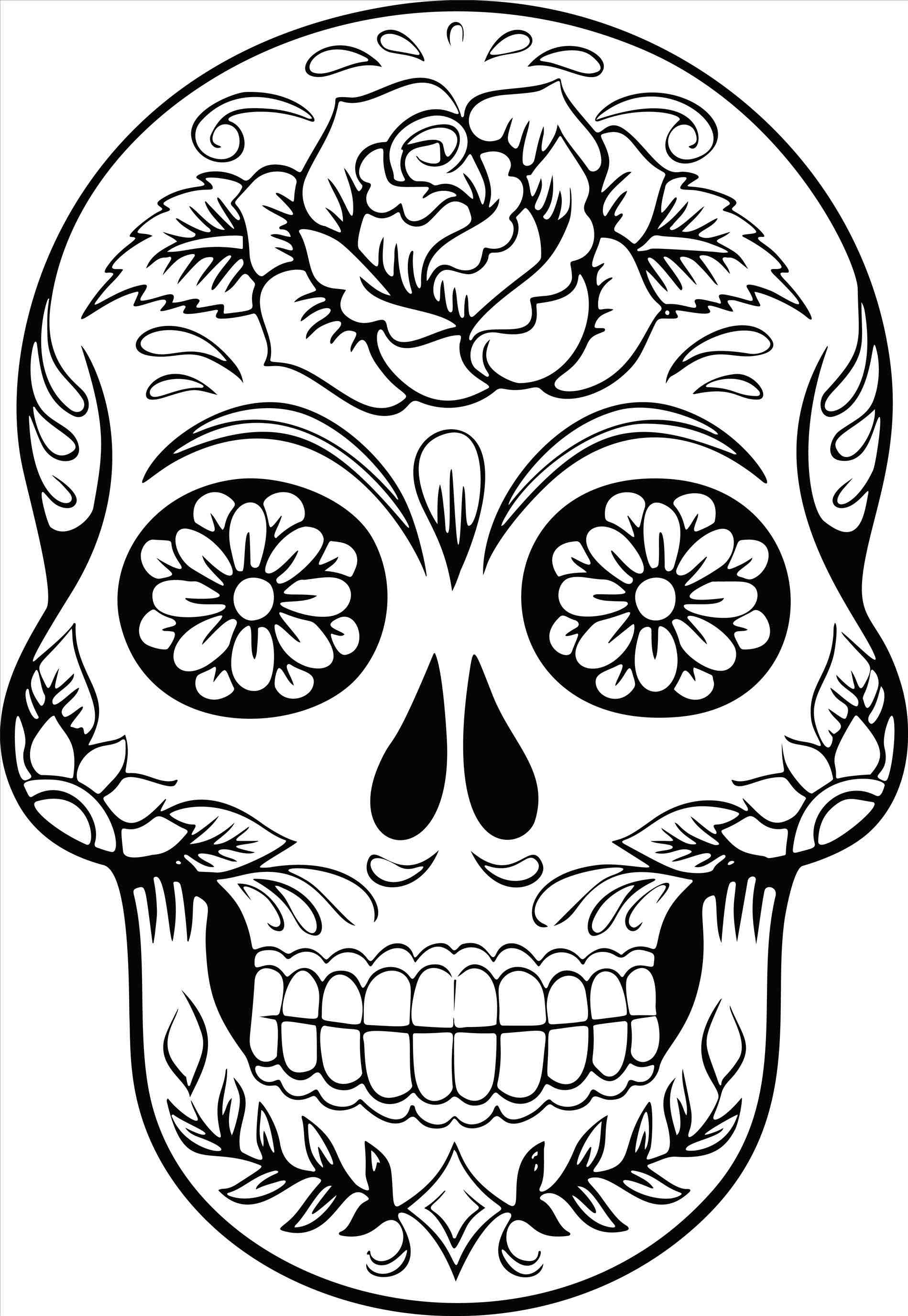 1899x2750 Simple Sugar Skull Drawing