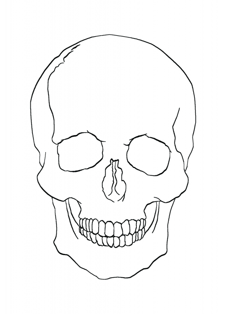737x1024 Simple Skull Drawing Simple Skull Drawings Clipartsco