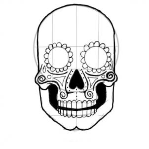 302x302 Candy Skull Drawings Easy